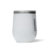 Corkcicle Stemless Wine Tumbler gloss white, close-up shine ideal for on-the-go sipping
