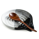 Cormomu large spoon rest with swirl design keeps spoons tidy on the counter