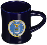 Cornell Air Force mug with blue glaze, front view for daily coffee rituals.