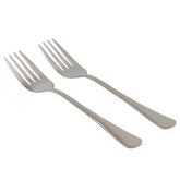 Cornucopia Brands 9-inch serving fork 2-pack, top view, durable stainless steel for buffet service.
