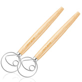 Coson Home Danish dough whisk with wooden handle for smooth mixing