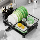 CosyPic dish drying rack on a compact countertop saves space and keeps dishes organized.