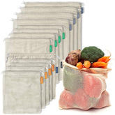 Cottify reusable produce bags set shown together for eco-friendly grocery shopping.