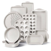 Country Kitchen nonstick stackable bakeware set cream—easy release for cakes and cookies.
