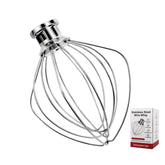 Cowbright K45WW whisk attachment showing dishwasher-safe stainless steel design for easy cleaning