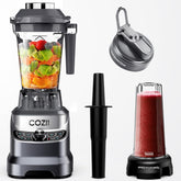 COZII professional blender with 2000W motor powers quick ice crushing for smoothies.
