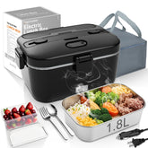 COZYEXPERT electric lunch box front view on table, ready for hot meal at work.