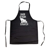 Crazy Dog T-Shirts apron with pocket, front view, cat scratch graphic, ideal for organizing utensils.