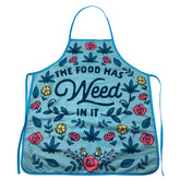 Crazy Dog T-Shirts green apron with bold weed graphic for playful cooking moments