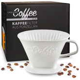 Creano porcelain coffee dripper white front view for clean pour-over