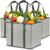 Creative Green Life box-bag stands up for easy loading and unloading groceries.