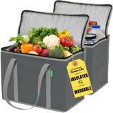 Creative Green Life XL insulated bags stand upright for easy loading and stable transport.