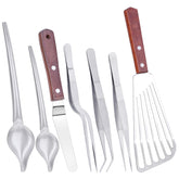 Cridoz 7pc stainless steel plating tools set for precise garnish placement.