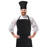 CRJHNS black chef apron and hat set, versatile for home or professional kitchens