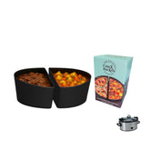 CrockPockets 6qt divider set for two meals at once in one slow cooker.