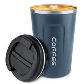 CS COSDDI Tibetan blue 12oz tumbler with a leakproof lid for spill-free on-the-go coffee.