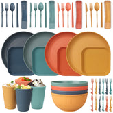 CSYY 48-piece dinnerware set with four place settings for travel and home.