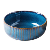 CSYY salad bowl 66 oz with blue gradient and gold edge for elegant salads