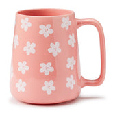 Cteaffee pink 24oz ceramic mug front view for large coffee servings