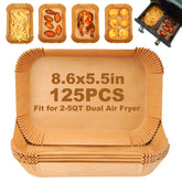 ctizne air fryer rectangle liner for dual baskets delivers easy cleanup