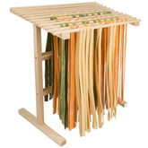 CucinaPro pasta drying rack with wood frame for even air circulation.