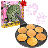 CucinaPro Unicorn Mini Pancake Pan with seven designs for fun breakfasts.