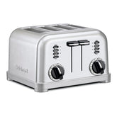 Cuisinart 4-Slice Toaster front view in brushed stainless for a sleek kitchen upgrade.