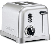 The Cuisinart CPT-160 front view toaster in brushed stainless steel elevates breakfast prep.