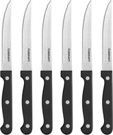 Cuisinart 6-piece steak knife set with high-carbon stainless steel blades for precise cutting.