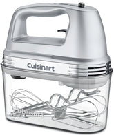 Cuisinart Power Advantage Plus hand mixer in brushed chrome with 9 speeds for versatile mixing.