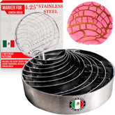 Cuitaxi concha mold front view shows stainless steel durability for bakery-grade cuts.