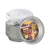 CURTA 7-inch round aluminum foil pan with clear lid for easy meal prep