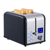 CUSIMAX 2-Slice Toaster front view highlights a sleek stainless steel build for modern kitchens