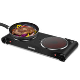Cusimax electric stove double burner front view for compact kitchens