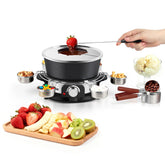 CUSIMAX fondue pot with a non-stick interior for easy cleanup and smooth melting.