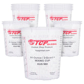 Custom Shop 64oz cups stacked for easy resin mixing.