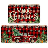 cusugbaso Christmas kitchen mat 17x27 buffalo plaid for festive warmth and anti-slip protection