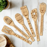 CUTHOLLOW gnome-chef-pattern wooden spoon adds playful charm to daily cooking.