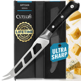 Cutluxe 5-inch cheese knife ready for soft and hard cheeses with precision carving