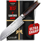 Cutluxe Shinobi 5-Inch Santoku with ultra-sharp blade for precise chopping