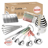 CuttleLab 22-piece measuring cups set for accurate portions and compact storage.