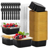 CXIIPOL 60-pack mini cake pans with lids for easy party servings
