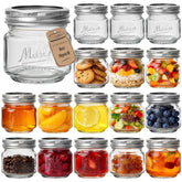 CycleMore 8 oz mason jar with embossed design, adds elegant grip for jams and crafts.