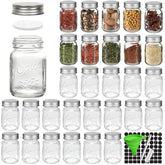 CycleMore 4oz glass spice jars offer clear visibility for pantry organization.