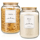 CYYKDA 108oz glass jar with lid, ideal for flour and sugar.
