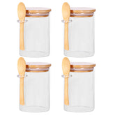 CZFWin 4-pack glass jars with lids and spoons for fresh meal prep storage