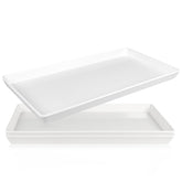 CZWESTC white melamine serving trays set, perfect for appetizers at gatherings.