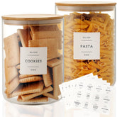CZZGSM 2-pack glass flour sugar containers with 100oz capacity for pantry storage.