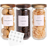 CZZGSM 3-set glass pantry jars with acacia lids for secure, fresh storage.