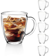 D.M DESIGN·MASTER six-pack glass coffee mugs with a sturdy handle for hot drinks